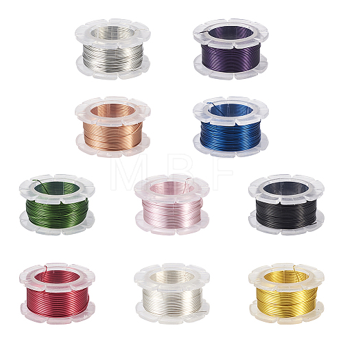 Yilisi 10Rolls 10 Colors Round Copper Craft Wire CWIR-YS0001-03A-1