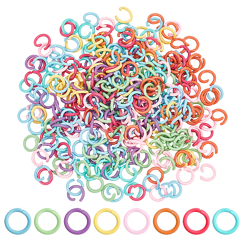   320Pcs 8 Colors Zinc Alloy Open Jump Rings FIND-PH0009-23-1