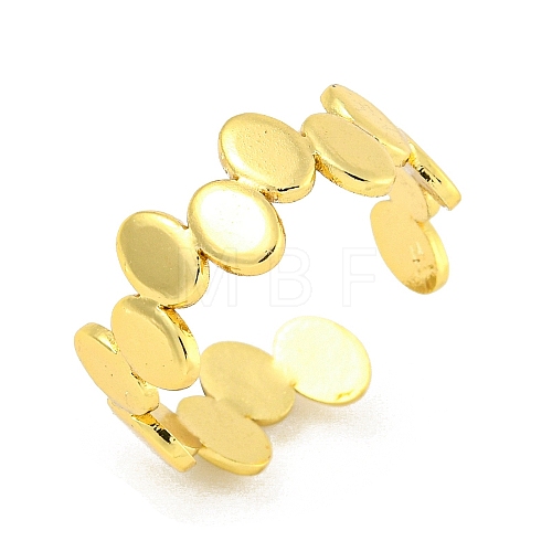 304 Stainless Steel Oval Open Cuff Rings for Women RJEW-G321-01G-1