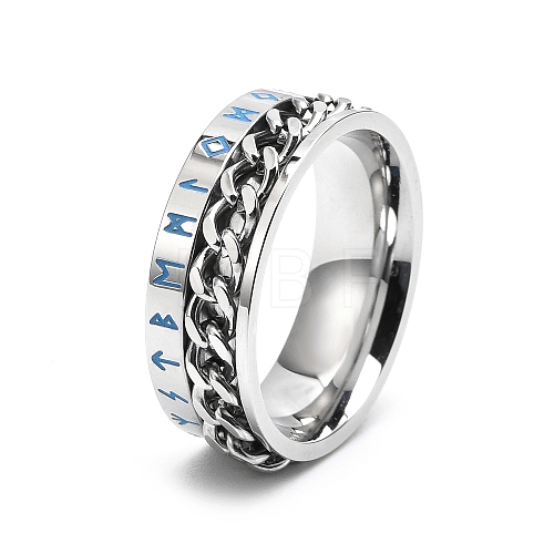 Rotatable Titanium Steel Finger Ring PW-WGE3233-06-1