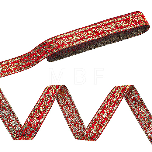 WADORN 1Roll Ethnic Style Embroidery Polyester Ribbons OCOR-WR0001-33A-1