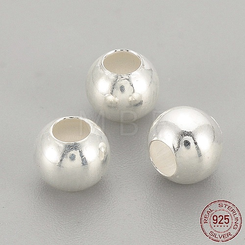 925 Sterling Silver Beads STER-S002-12-6mm-1