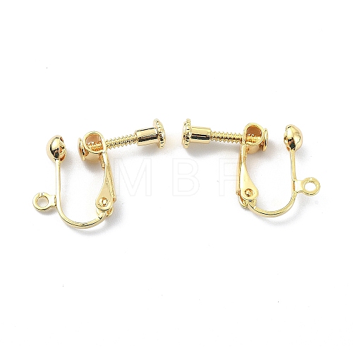 Brass Clip-on Earring Findings KK-P232-05G-1