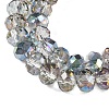 Half Rainbow Plated Faceted Rondelle Glass Beads Strands GLAA-A024E-HR01-2