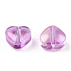 Transparent Spray Painted Glass Beads GLAA-R211-02-B06-2
