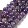 Faceted Natural Dragon Veins Agate Beads Strands X-G-F447-12mm-L04-2
