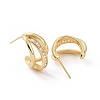 Clear Cubic Zirconia Arch Stud Earrings EJEW-C040-03G-2