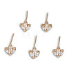 Brass Pave Clear Cubic Zirconia Stud Earring Findings KK-N235-041-2