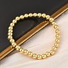 Brass Round Beaded Stretch Bracelets for Men Women BJEW-B148-05D-G-3