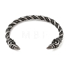 Viking 304 Stainless Steel Twisted Eagle Open Cuff Bangles for Men BJEW-U001-02AS-2