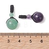 4Pcs 4 Colors Natural Carnelian & Amethyst & Green Aventurine & Tiger Eye Pendants PALLOY-TA00405-3