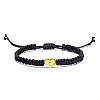 Alloy Heart with Letter Pattern Bead Braided Bead Bracelets FS-WGEB992-04-1
