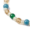 Synthetic Turquoise Beads Stretch Bracelets BJEW-JB11513-02-4