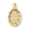 Brass Micro Pave Cubic Zirconia Pendants X-KK-P233-05G-01-2