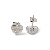 Rack Plating Brass Micro Pave Clear Cubic Zirconia Stud Earrings EJEW-K299-01P-O-4