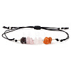 Natural Mixed Gemstone Chips & Brass Beads Link Bracelets CL3934-2-1
