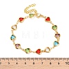 Heart Brass Link Bracelets for Woman BJEW-S157-04G-5
