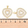 Valentine's Day Brass Micro Pave Clear Cubic Zirconia Pendants ZIRC-F148-12A-G-3