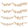 8Pcs 4 Styles Brass Pave Clear Cubic Zirconia Connector Charms ZIRC-BBC0001-50-1