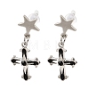 Alloy with Handmade Lampwork Stud Dangle Earrings LA-CBA71FC-01P-C-2