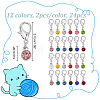 24Pcs 12 Colors Alloy Rhinestone Birthstone Pendant Stitch Markers HJEW-NB00005-2