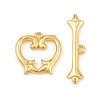 Heart Brass Toggle Clasps KK-G548-43G-04-3