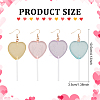 4 Pairs 4 Colors Acrylic Heart Lollipop Dangle Earrings EJEW-FI0001-14-2