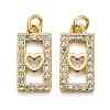 Brass Micro Pave Clear Cubic Zirconia Pendants ZIRC-Z010-03G-1