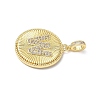 Brass Micro Pave Clear Cubic Zirconia Pendants KK-L253-17G-W-2