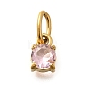 304 Stainless Steel Rhinestone Charms STAS-M109-06G-2