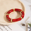 Retro Acrylic Imitation Gemstone Tube and CCB Beads Bangles for Women FS-WG908C5-06-1
