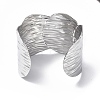 304 Stainless Steel Wide Open Cuff Bangle for Women BJEW-F442-02P-3