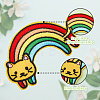 HOBBIESAY 6Pcs Rainbow Theme Cat Computerized Embroidery Cloth Iron on/Sew on Patches DIY-HY0001-46-4