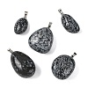 Natural Snowflake Obsidian Tumbled Stone Pendants GG-K002-06E-1