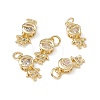 Brass Micro Pave Cubic Zirconia Pendants KK-E068-VB202-4