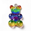 Rainbow Color Translucent Resin Pendants X1-CRES-K010-01A-1