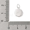 925 Sterling Silver Enamel Flat Round with Heart Charms with Jump Rings and 925 Stamp STER-D288-04S-02-3