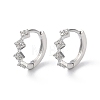 Brass Micro Pave Cubic Zirconia Hoop Earrings EJEW-P259-06P-1