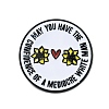 Flat Round with Flower & Word Enamel Pins JEWB-Q014-08B-1