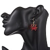 Crab Natural Black Spinel Dangle Stud Earrings EJEW-MZ00641-2