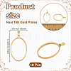 10Pcs 304 Stainless Steel Open Back Bezel Oval Pendants PALLOY-UN00037-3