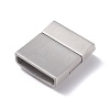 Tarnish Resistant Matte 304 Stainless Steel Rectangle Magnetic Clasps with Glue-in Ends STAS-E089-41E-2