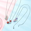 3Pcs 3 Styles Natural Green Aventurine & Carnelian & Lepidolite/Purple Mica Stone & Red Jasper Heart Pendant Necklaces for Women NJEW-TA00215-1