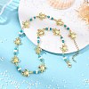 Ocean Dyed Synthetic Turquoise Beads & 304 Stainless Steel Link Chain Necklaces GG-NJEW-JN06337-02-1