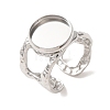Hammered 304 Stainless Steel Cuff Ring Components SA-CBAC0DF-02C-P-1