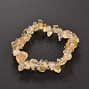 Chips Natural Citrine Beaded Stretch Bracelets X-BJEW-JB01826-08-1