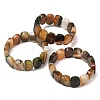 Oval Natural Banded Agate(Dyed & Heated) Beaded Stretch Bracelets for Women Men GG-CBA9ACE-A12-4