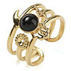 Natural Black Onyx Finger Rings RJEW-U027-07G-08-1