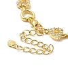 Clear Cubic Zirconia Hollow Heart Link Chain Bracelet BJEW-A132-12G-4