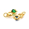 Rack Plating Brass Micro Pave Cubic Zirconia Charms KK-I716-23G-2